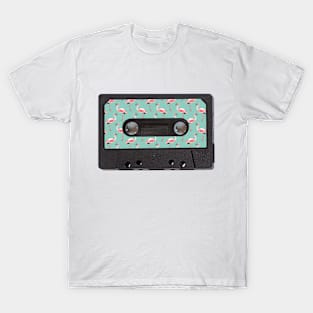 Cassette Tape Vintage Flamingo Turquoise T-Shirt